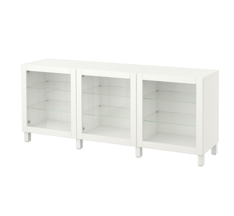 TỦ LƯU TRỮ CÓ CỬA KÍNH BESTÅ IKEA - TRẮNG 180x42x74 cm