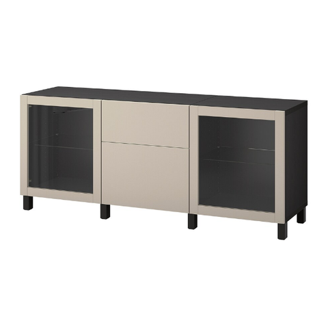 TỦ LƯU TRỮ CÓ NGĂN KÉO BESTÅ IKEA - ĐEN/NÂU/BE 180x42x74 cm
