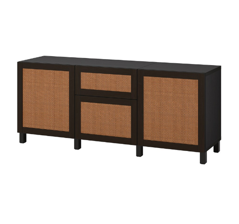 TỦ LƯU TRỮ CÓ NGĂN KÉO BESTÅ IKEA - ĐEN/ NÂU 180x42x74 cm