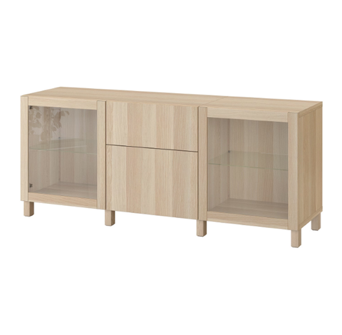 TỦ LƯU TRỮ CÓ NGĂN KÉO BESTÅ IKEA - SỒI 180x42x74 cm