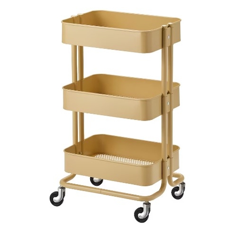 XE ĐẨY 3 TẦNG RÅSKOG IKEA - VÀNG 35x45x78 cm