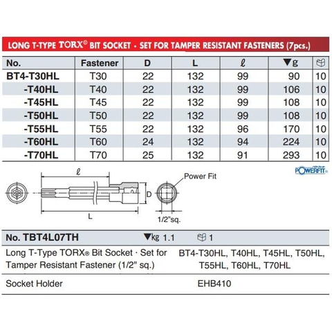 Đầu bits sao có lỗ khẩu 1/2 BT4