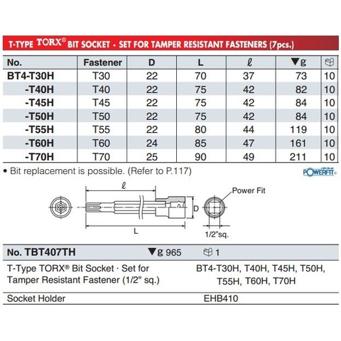 Đầu bits sao có lỗ khẩu 1/2 BT4
