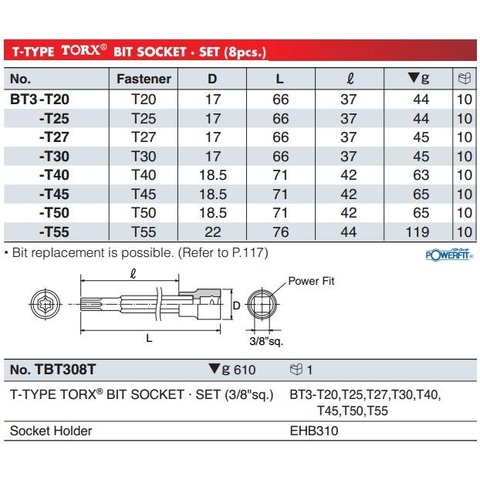 Đầu bits sao khẩu 3/8 BT3