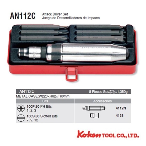 Bộ tô vít đóng Koken AN112C