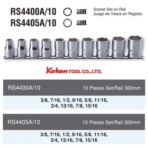 Bộ đầu khẩu hệ inch Koken RS4400A/10