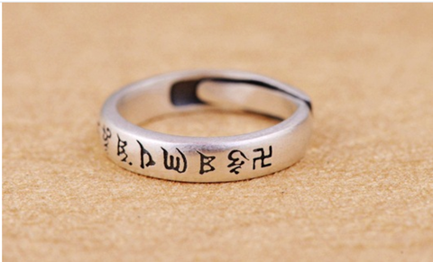 NHẪN KHẮC OM MANI PADME HUM - CHỮ VẠN -  NH211