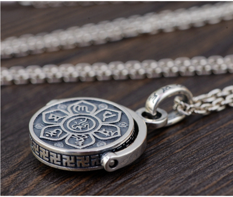 Mặt dây chuyền tròn xoay Om mani padme hum - DC446