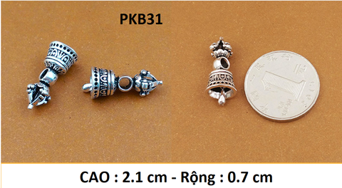 PHỤ KIỆN CHARM BẠC CHUÔNG CHÙY KIM CANG - PKB31