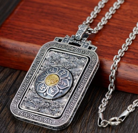 Mặt Dây Chuyền Khắc Om Mani Padme Hum - DC471