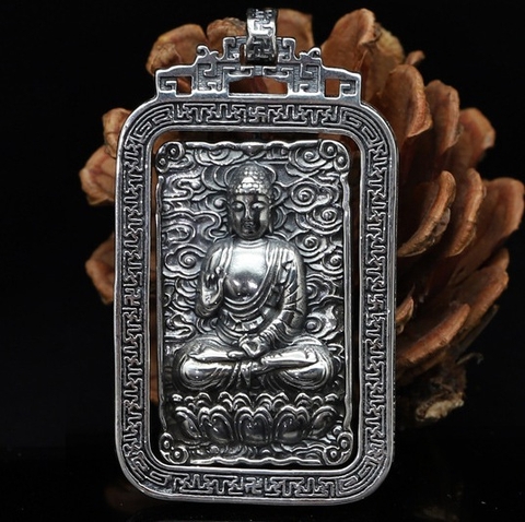 Mặt Dây Chuyền Đại Nhật Như Lai - Khắc Om Mani Padme Hum - DC504