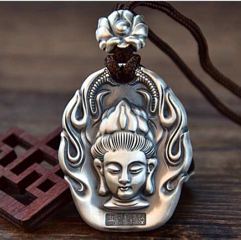 Mặt Dây Chuyền Phổ Hiền Bồ Tát - Khắc Om Mani Padme Hum - DC5342