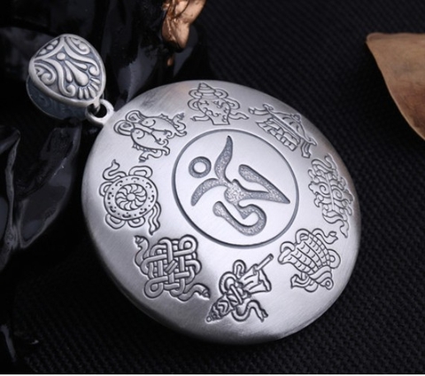 Mặt Dây Chuyền Khắc Chữ Om - Bát Cát Tường - DC535