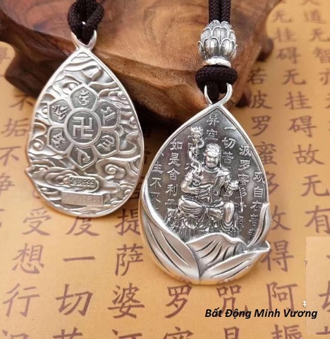 Mặt Dây Chuyền Bất Động Minh Vương Bồ Tát -Khắc Om Mani Padme Hum - DC5498
