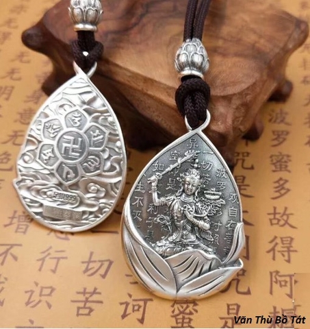 Mặt Dây Chuyền Văn Thù Bồ Tát - Khắc Om Mani Padme Hum - DC5495