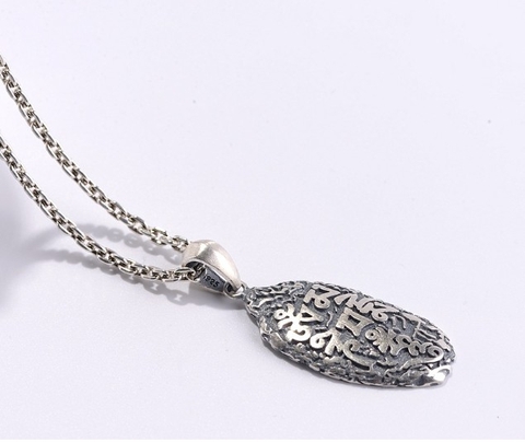Mặt Dây Chuyền Khắc Om Mani Padme Hum Tây Tạng - DC554