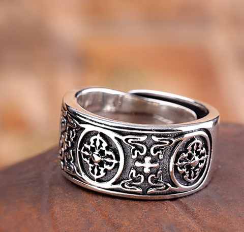 NHẪN KHẮC HOA VĂN TÂY TẠNG - NH234