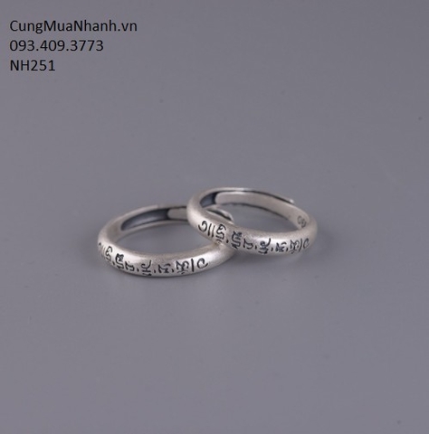 NHẪN KHẮC OM MANI PADME HUM TIẾNG PHẠN - NH251