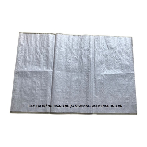 Bao tải trắng tráng nhựa 50x80cm (~6.5kg/100 chiếc)