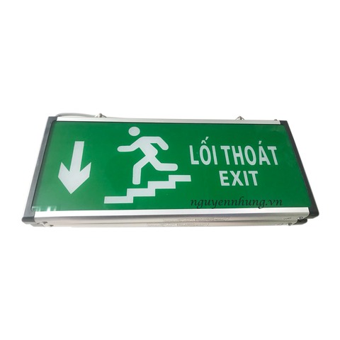 Đèn exit 1 mặt chỉ xuống mã AED