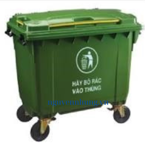 Thùng Rác Nhựa 660L Màu Xanh Lá