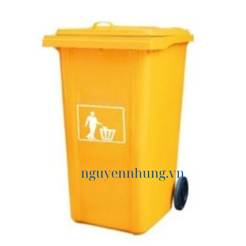 Thùng Rác Nhựa 120L Màu Vàng