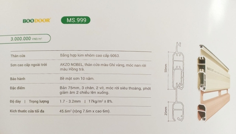 Cửa cuốn Boodoor MS.999