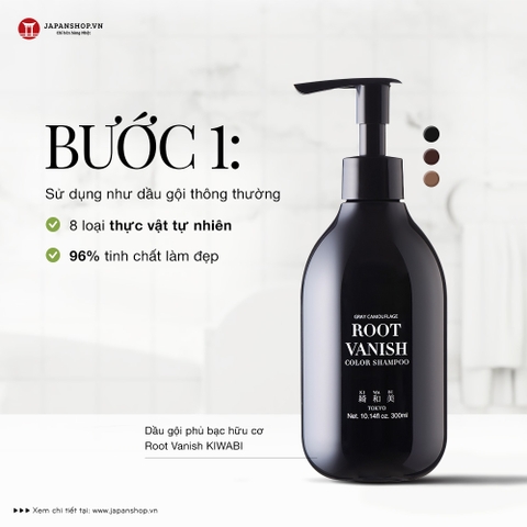 Combo nhuộm tóc phủ bạc hữu cơ Root Vanish Kiwabi