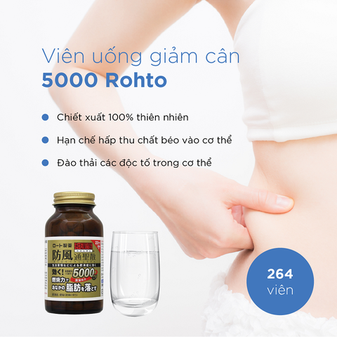 Viên uống hỗ trợ giảm cân 5000 Rohto - 264 viên