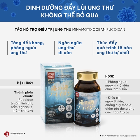 Tảo hỗ trợ ung thư Minamoto Ocean Fucoidan 180v