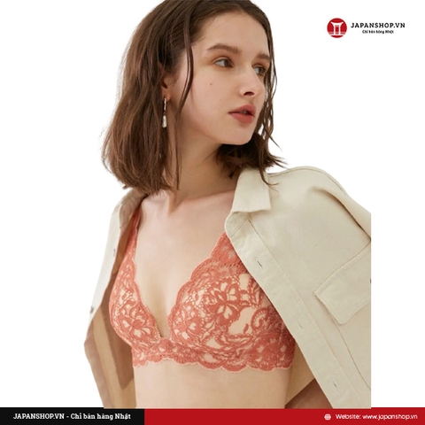 Áo lót nữ ren không gọng Fluffy Bra Gunze JB6028H