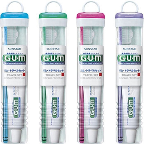 set bàn chải kem đánh răng du lịch Gum