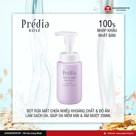 Bọt Rửa Mặt Kosé Prédia Petite Mer Free & Mild Mineral Foaming Wash