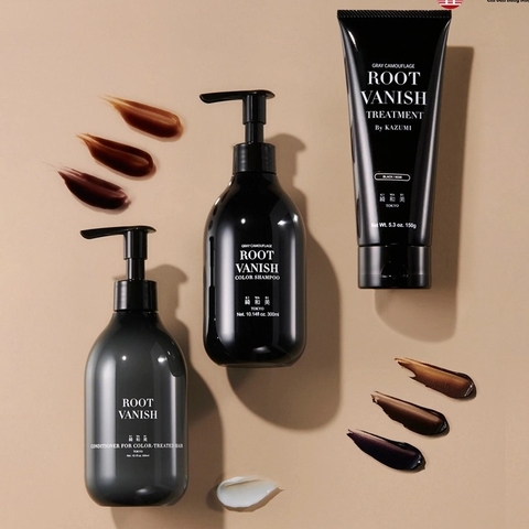 Combo nhuộm tóc phủ bạc hữu cơ Root Vanish Kiwabi