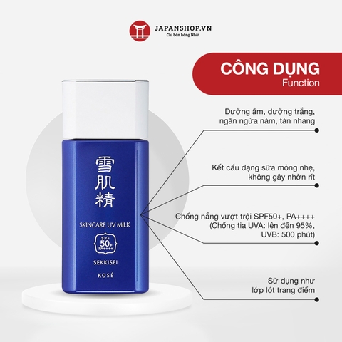 Sữa chống nắng WhIte UV MIlk Kose SekkseI SPF50+PA++++