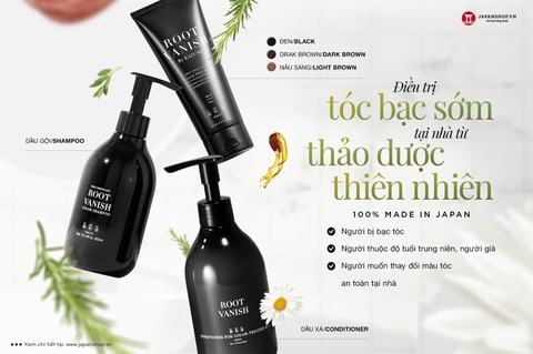 Combo nhuộm tóc phủ bạc hữu cơ Root Vanish Kiwabi