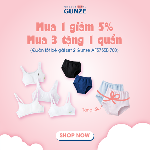 Quần sip bé trai set 2 Gunze BF965B - 780