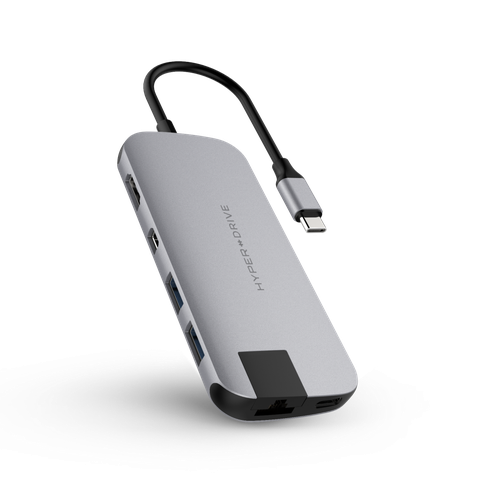 CỔNG CHUYỂN HYPERDRIVE SLIM 8 IN 1 USB-C HUB FOR MACBOOK, SURFACE, PC & DEVICES
