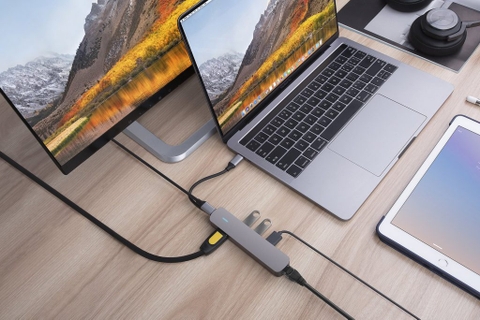 CỔNG CHUYỂN HYPERDRIVE 4K HDMI 6-IN-1 USB-C HUB FOR MACBOOK, SURFACE, ULTRABOOK, CHROMEBOOK, PC & USB-C DEVICES