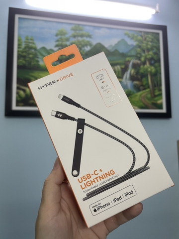 CÁP C TO LIGHTNING 20W HYPERDRIVE TOUGH 1M MFI IPHONE/IPAD