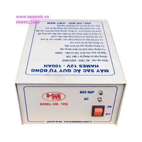 Bộ nạp ắc quy tự động thông minh sạc 3 giai đoạn Hames 12V/5Ah-100Ah HM1210