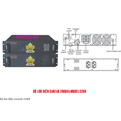 Bộ lưu điện santak C2KR (ắc quy trong)