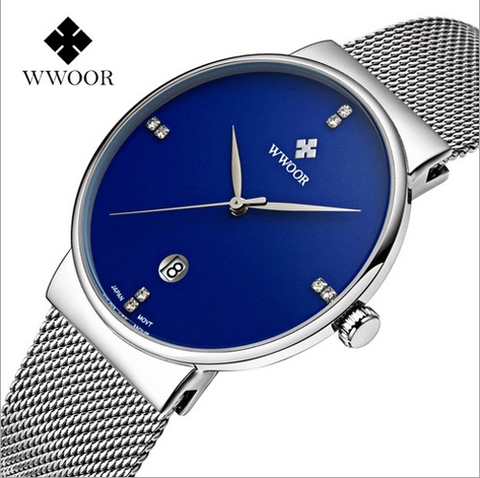 Đồng hồ Wwoor dây lưới thép siêu mỏng
