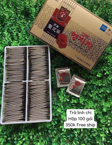 Trà nấm Linh Chi đỏ Hàn Quốc hộp 100 gói