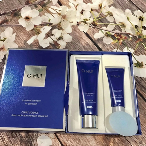 Set Sữa Rửa Mặt Trị Mụn Ohui Deep Medi-Cleansing Foam