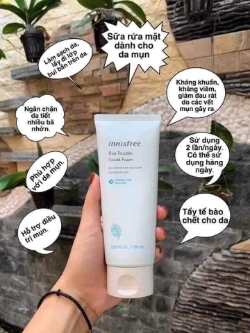 Sữa rửa mặt trị mụn INNISFREE BIJA TROUBLE FACIAL FOAM