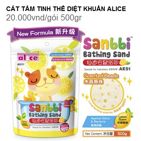 CÁT TẮM ALICE TINH THỂ HƯƠNG CHANH 500G