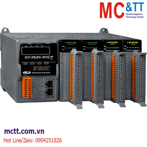 Module Ethernet Modbus TCP 4 khe cắm module I/O ICP DAS ET-8KP4-MTCP CR