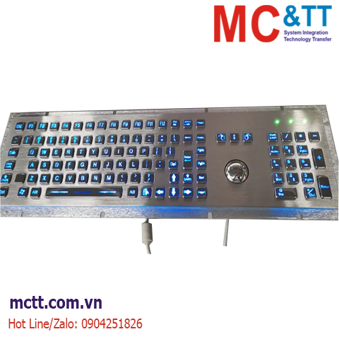 Bàn phím công nghiệp thép không gỉ với Trackball, đèn bàn phím, IP65, 106 keys Davo D-8605-BG