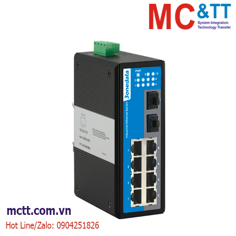 Switch công nghiệp 8 cổng Ethernet + 2 cổng Gigabit SFP 3Onedata IES2010-2GS